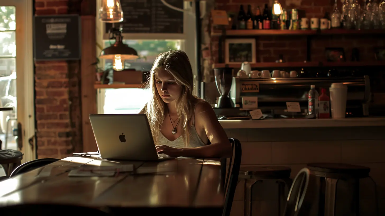 woman working on SWOT analysis on laptop